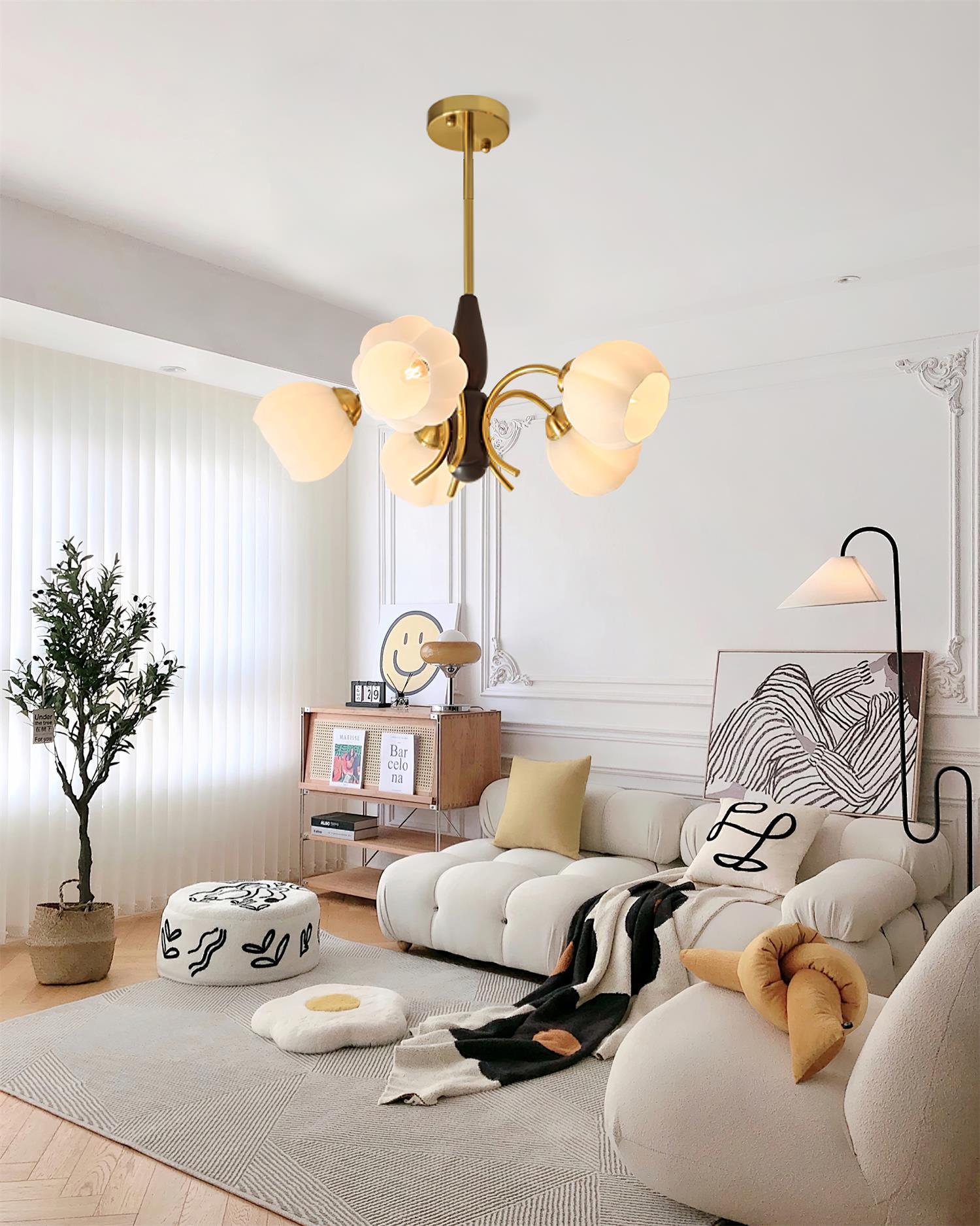 Flora Vintage Wood Chandelier - Letslighting