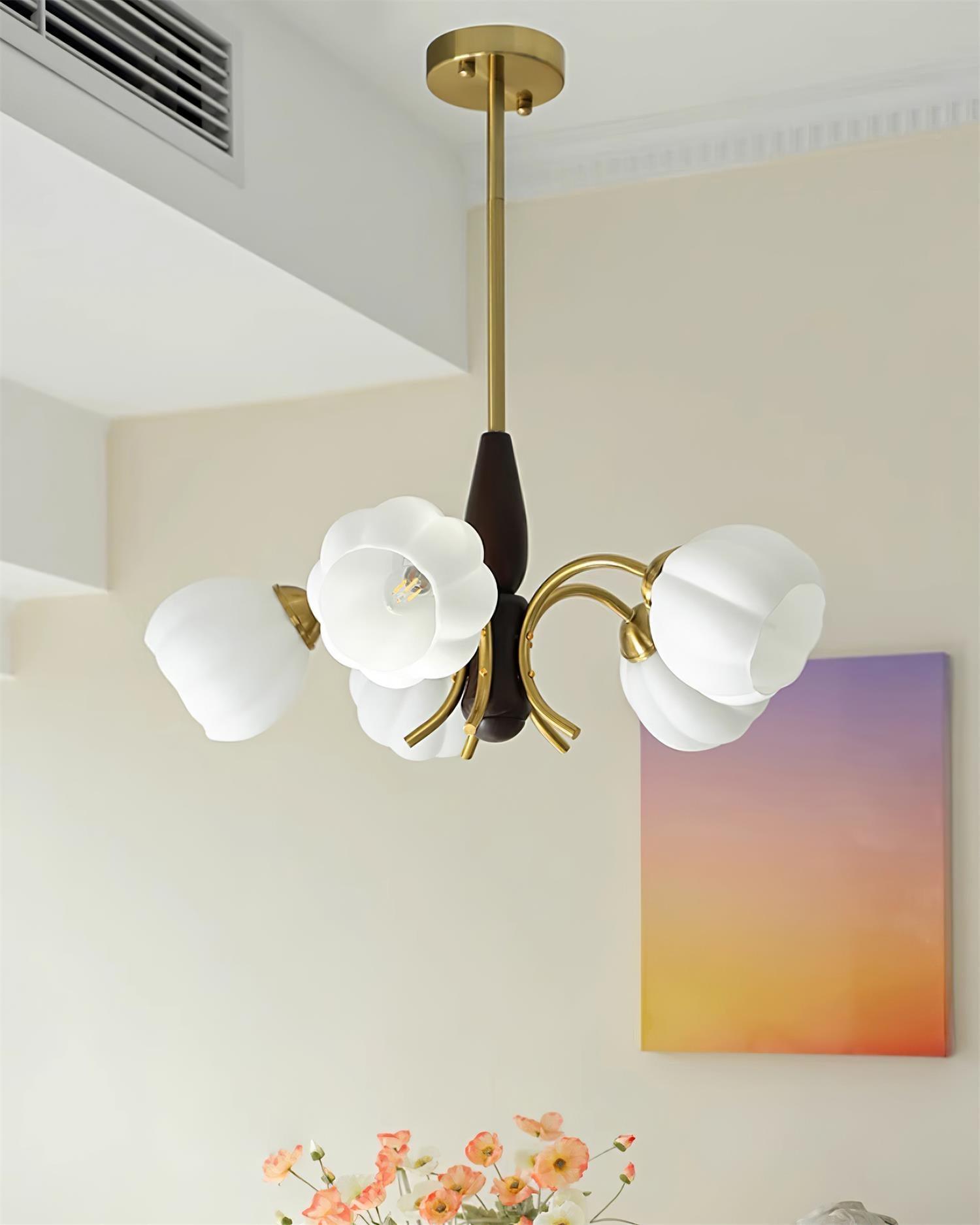 Flora Vintage Wood Chandelier - Letslighting