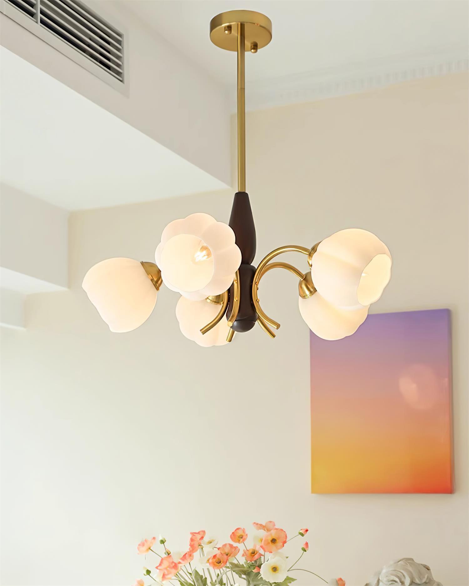 Flora Vintage Wood Chandelier - Letslighting