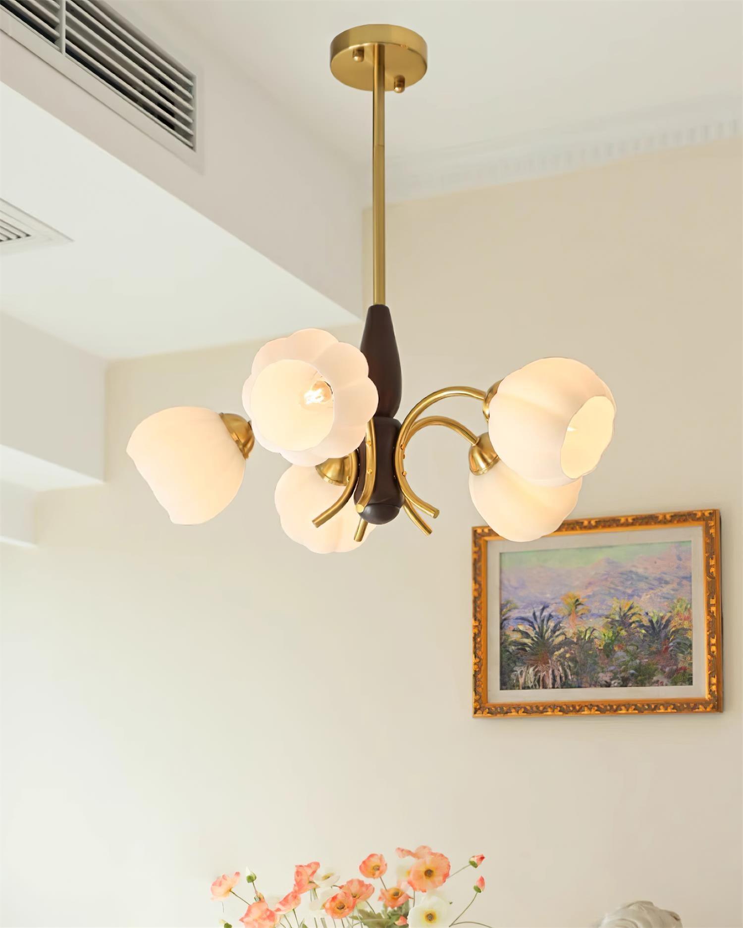 Flora Vintage Wood Chandelier - Letslighting