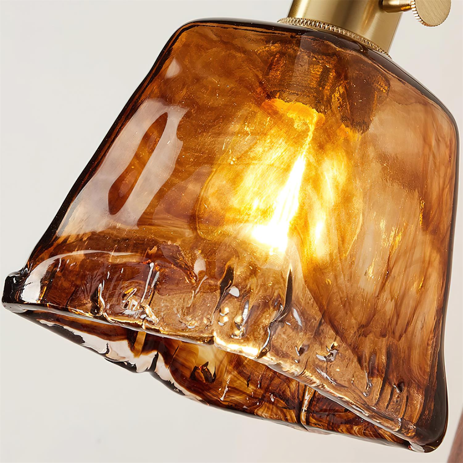 Wall Lamp Brass and Glass with Wood Backplate Vintage Artisan - Letslighting
