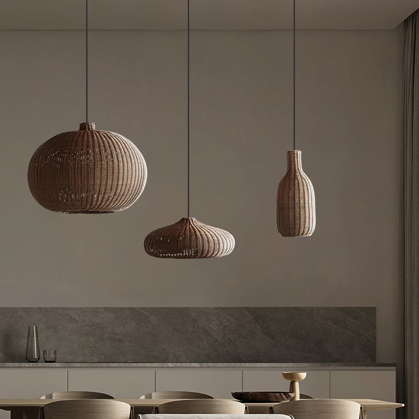 Savana Lampe Pendante Rétro en Rotin - Neutralighting