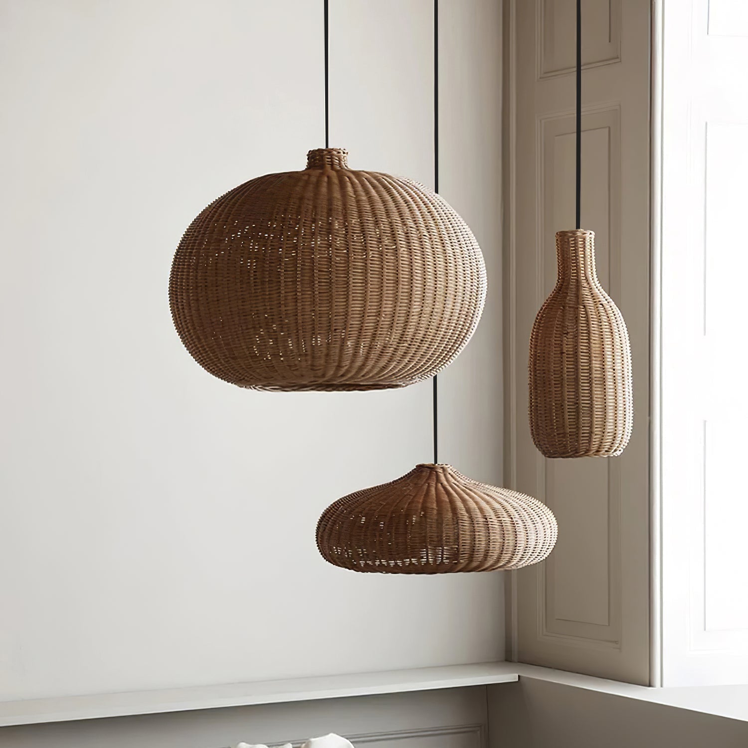 Savana Lampe Pendante Rétro en Rotin - Neutralighting