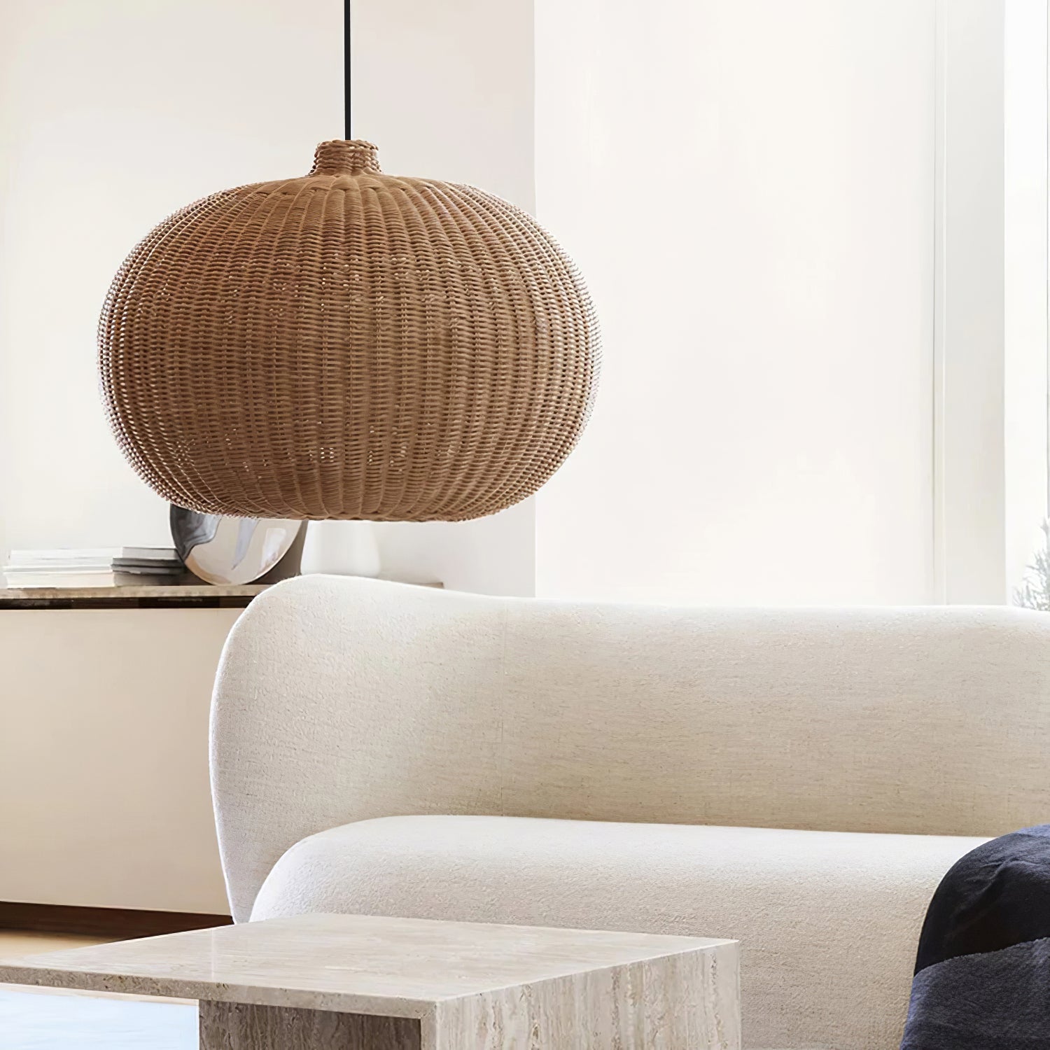 Savana Lampe Pendante Rétro en Rotin - Neutralighting