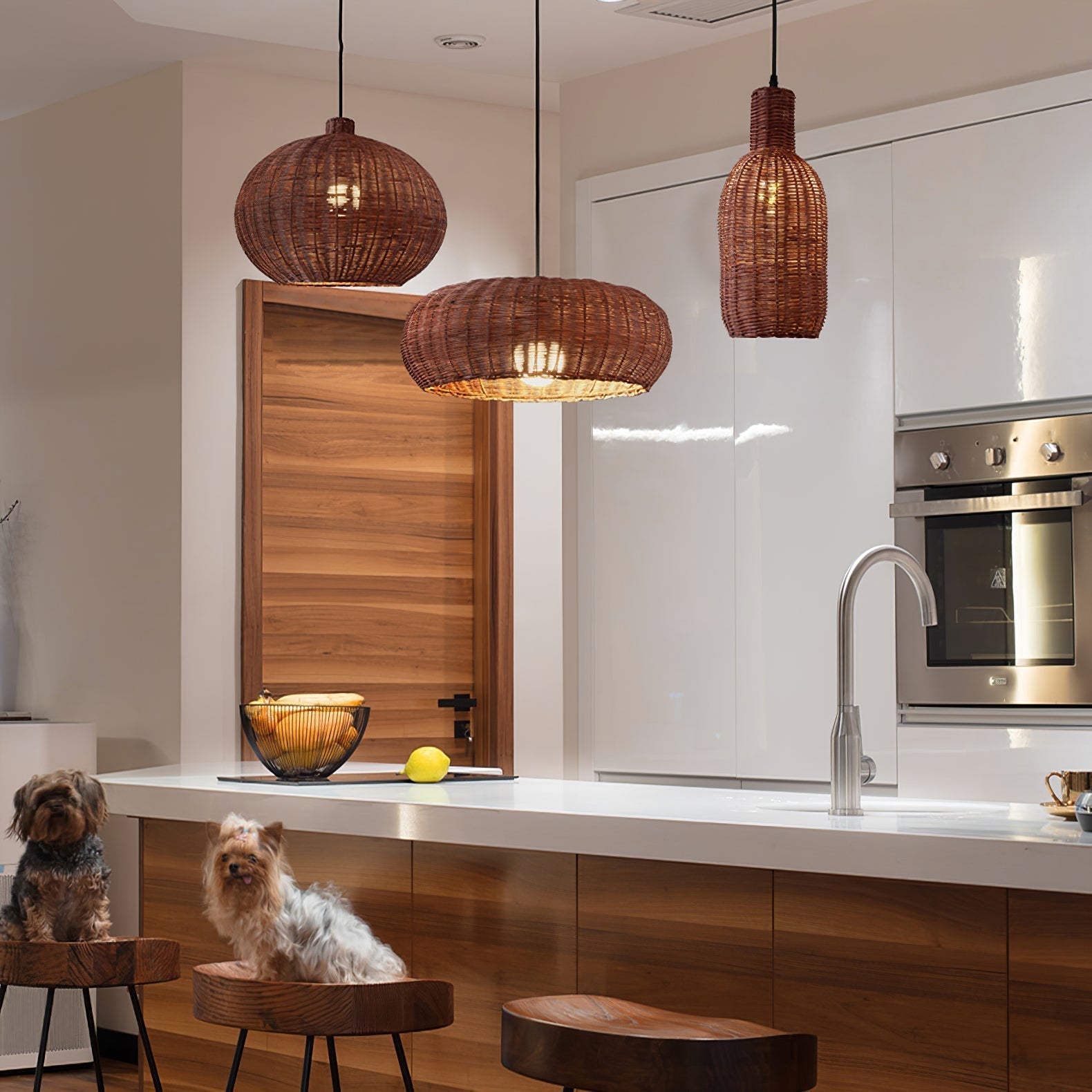 Savana Lampe Pendante Rétro en Rotin - Neutralighting