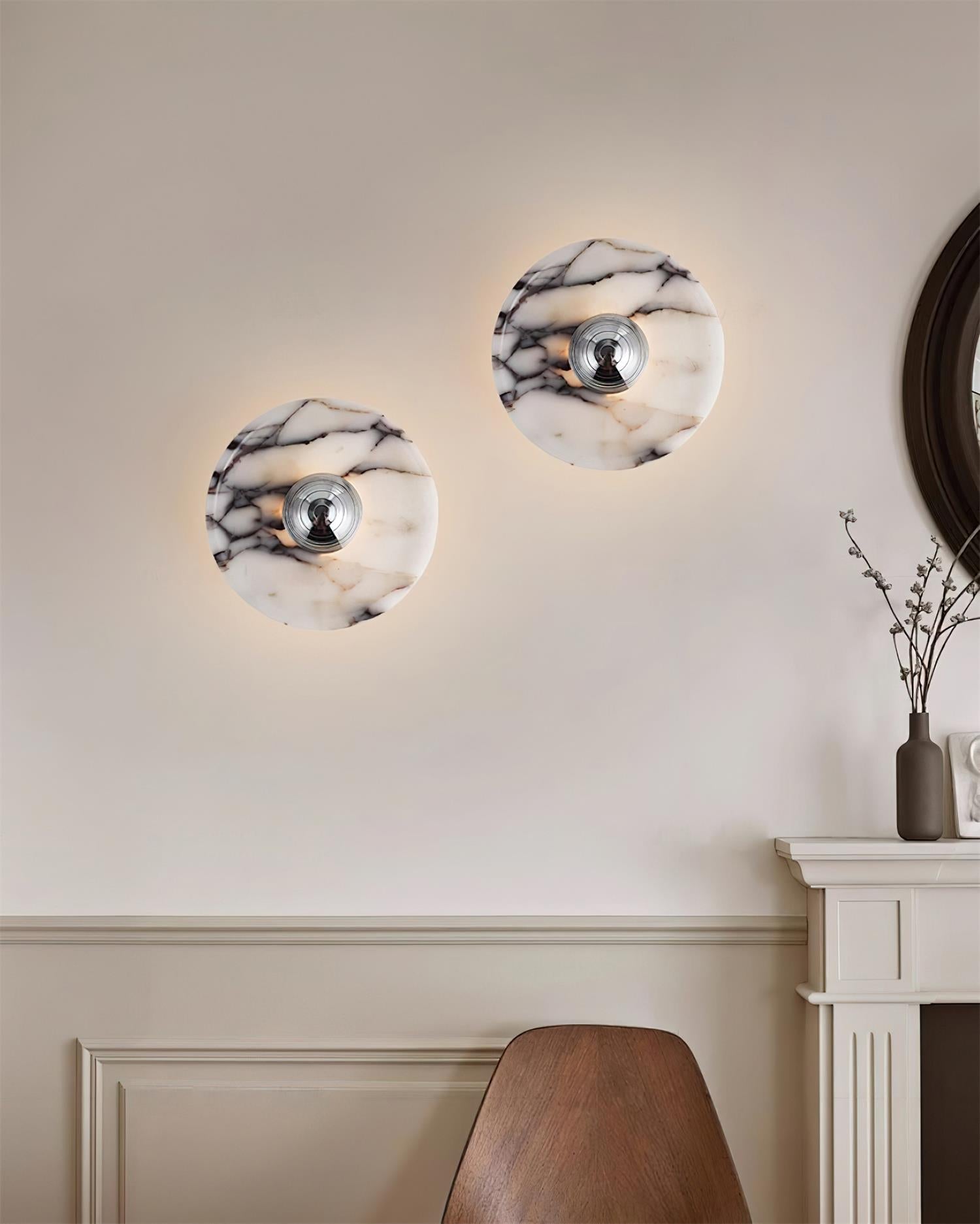 Sfera Applique Murale Moderne LED Disque en Marbre - Neutralighting
