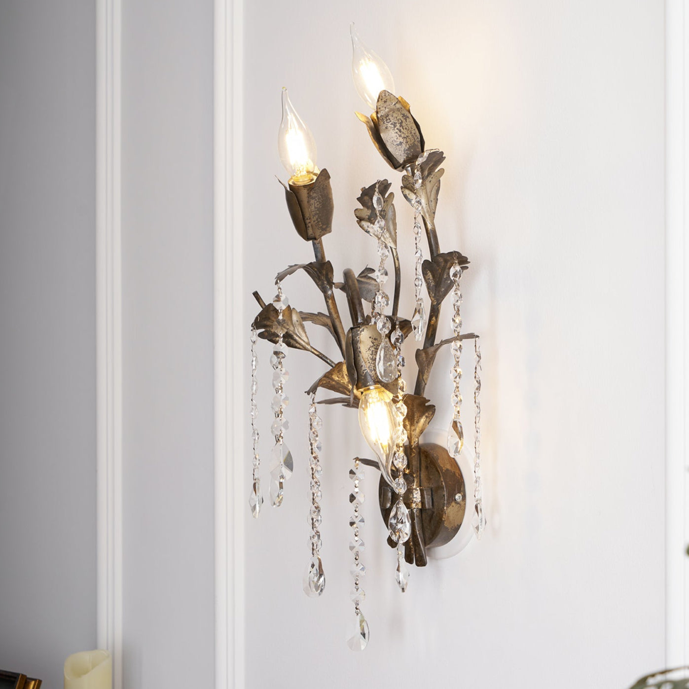 Otalara Individual Creativity Metal Crystal Wall Lamp - Lamp Copper