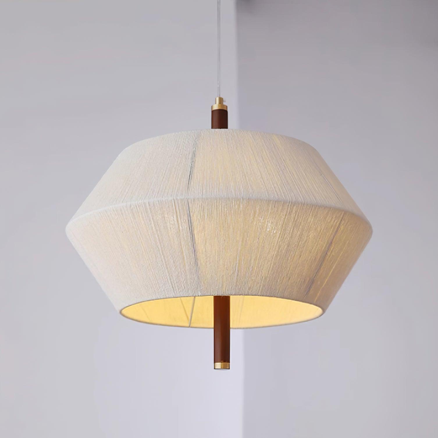 Pendant Lamp Cotton-Thread Shade Walnut Wood Natural - Letslighting