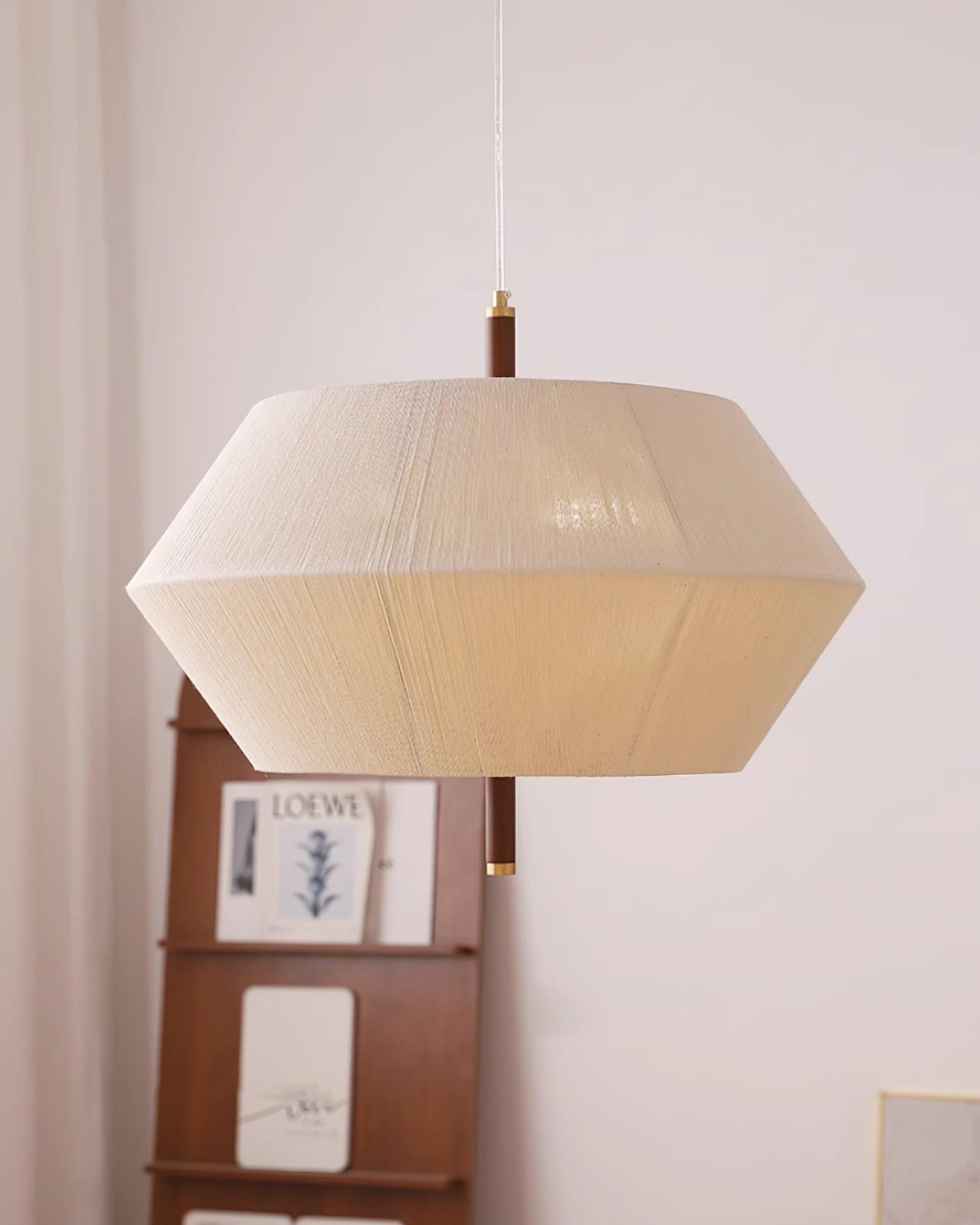 Pendant Lamp Cotton-Thread Shade Walnut Wood Natural - Letslighting