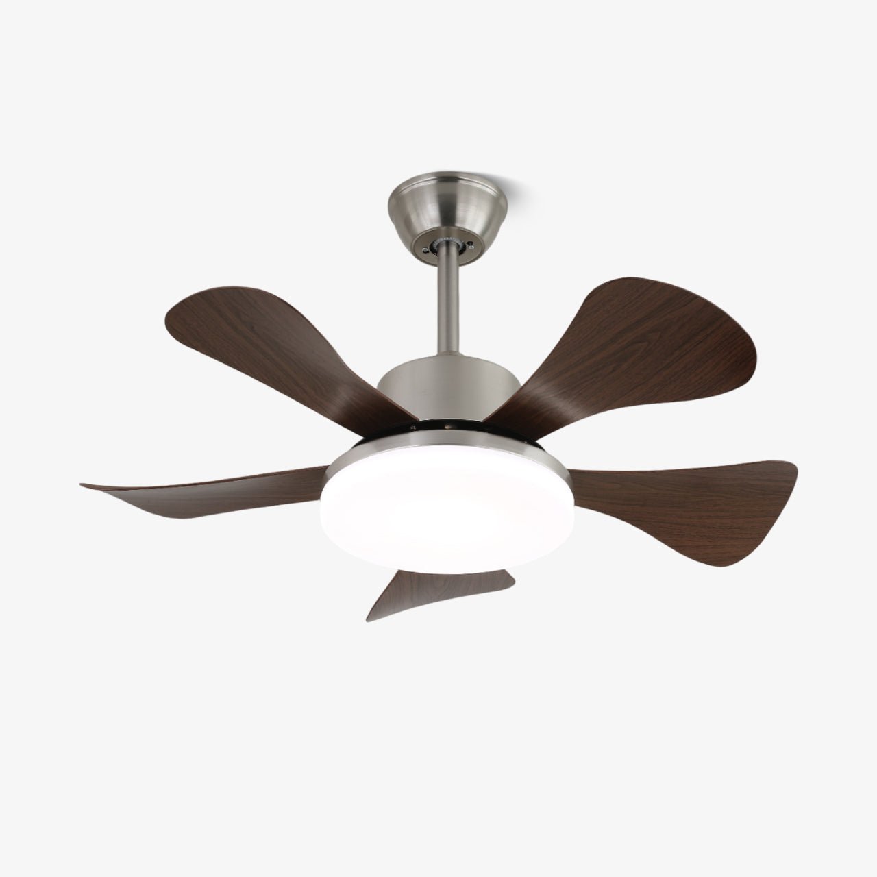 Plafonnier Ventilateur Moderne Aveline en Bois avec des pales en bois de noyer