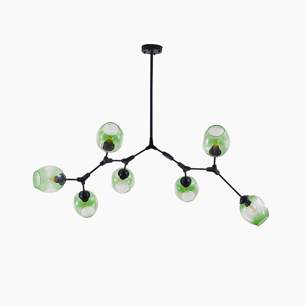 Kirae Suspension Nordique. Verre. Noir/Or. Salon
