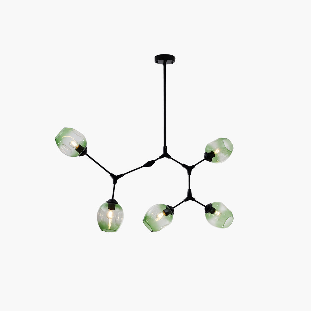 Kirae Suspension Nordique. Verre. Noir/Or. Salon