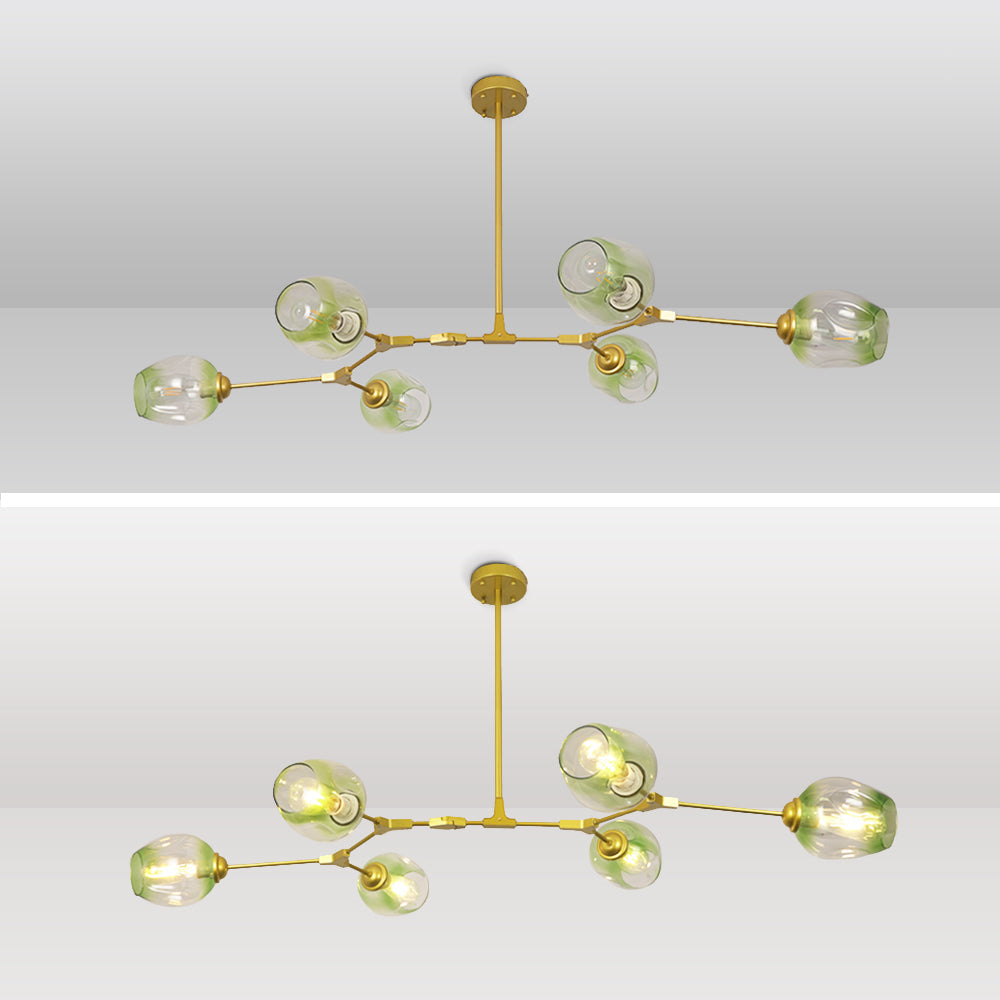 Kirae Suspension Nordique. Verre. Noir/Or. Salon