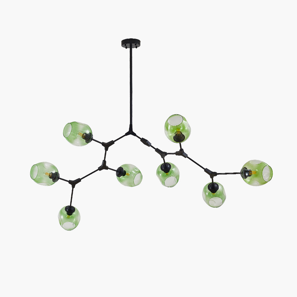 Kirae Suspension Nordique. Verre. Noir/Or. Salon