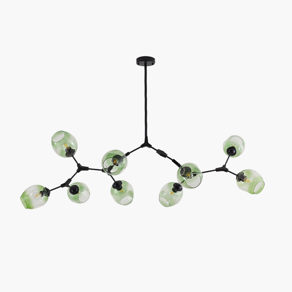 Kirae Suspension Nordique. Verre. Noir/Or. Salon