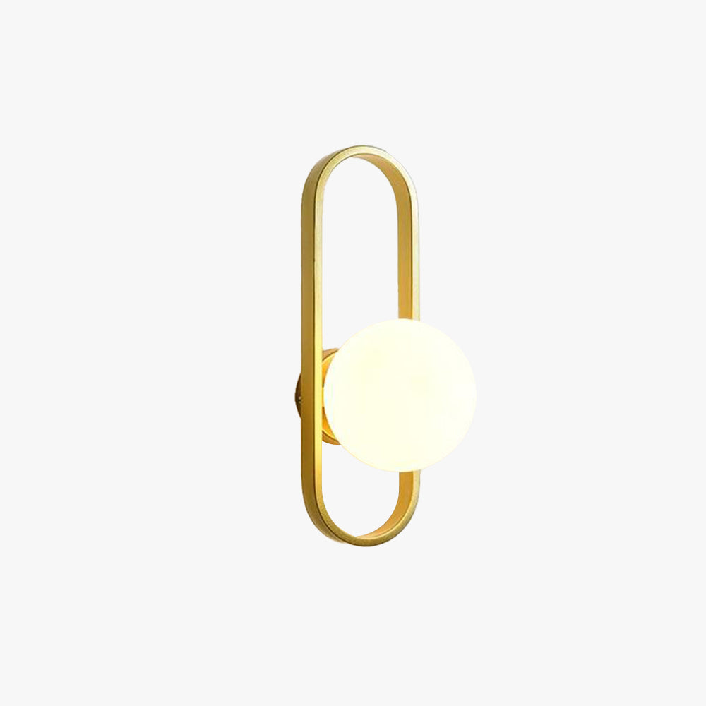 Valentina Applique Murale Globe Led Moderne, Métal, Or/Noir, Chambre - Neutralighting