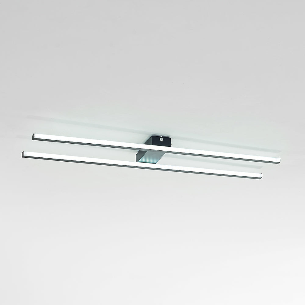Ray Longue Linéaire Simple Plafonnier, Noir/Blanc/Or - Neutralighting