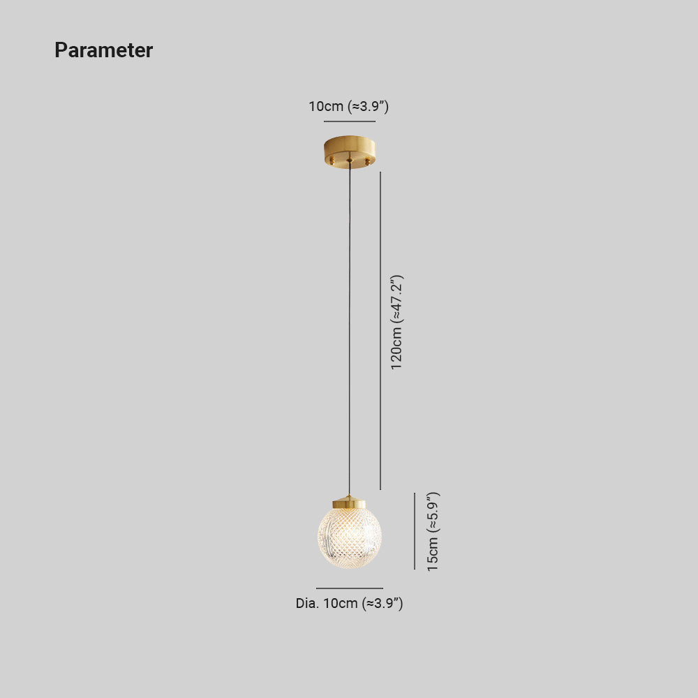 Valentina Suspension Globe Moderne, Métal/Verre, Or, Chambre - Neutralighting
