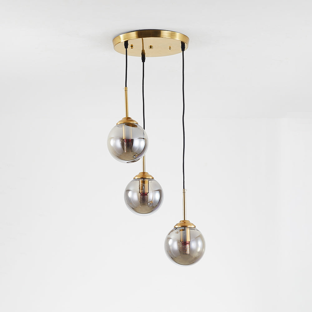 Narell Luminaires Suspension Verre Transparent Ambre