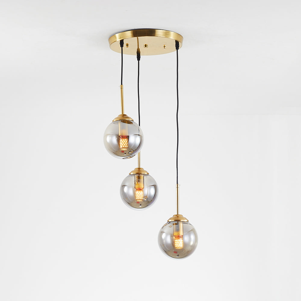 Narell Luminaires Suspension Verre Transparent Ambre