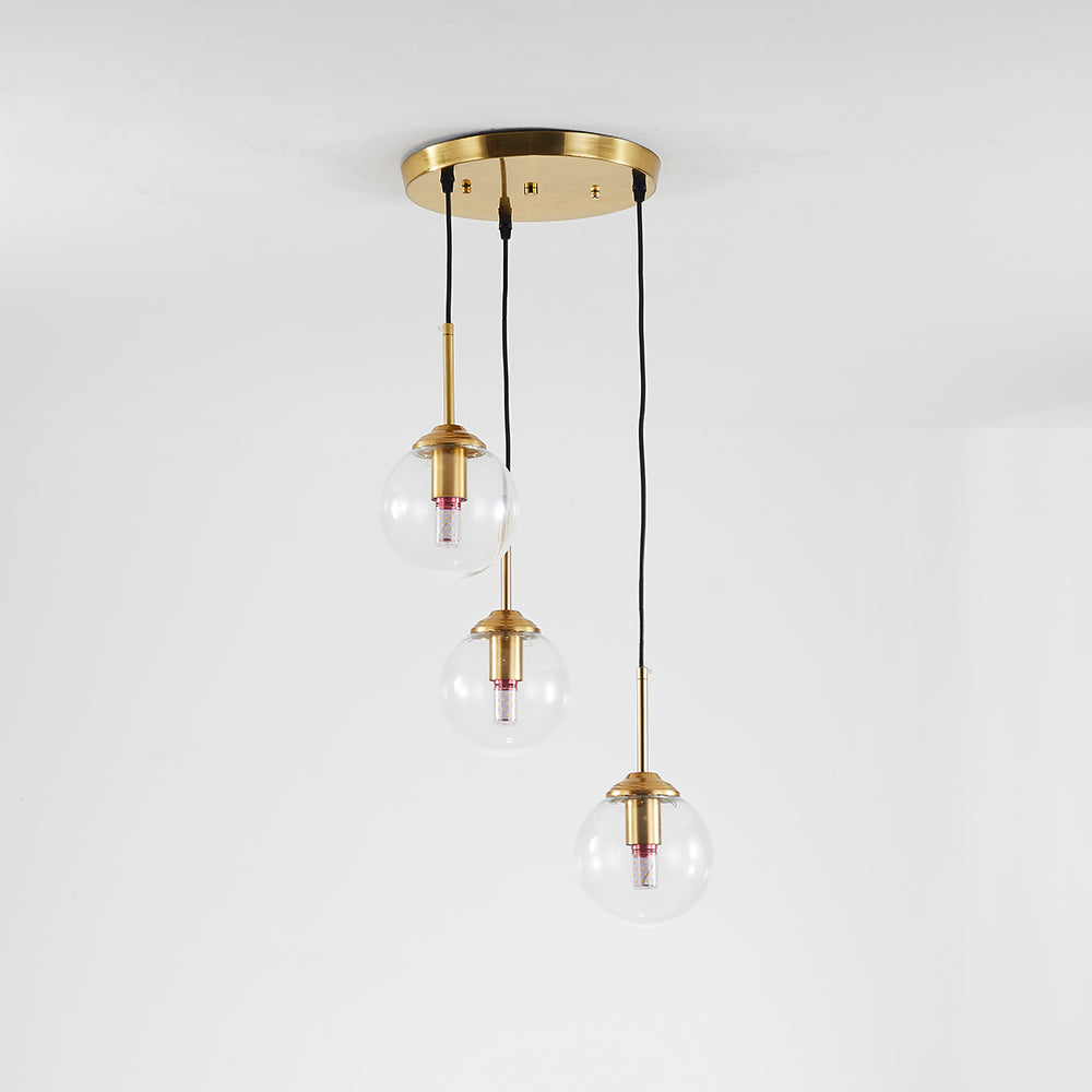 Narell Luminaires Suspension Verre Transparent Ambre