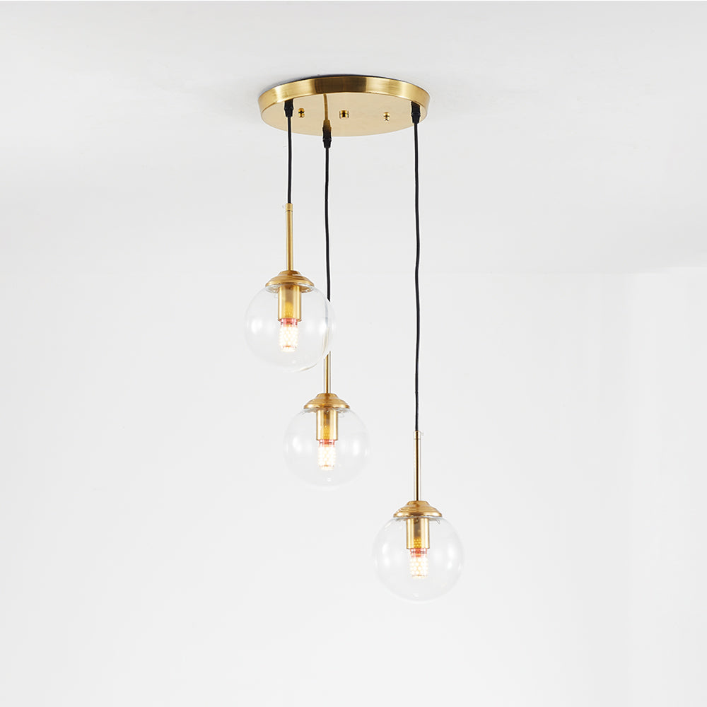 Narell Luminaires Suspension Verre Transparent Ambre