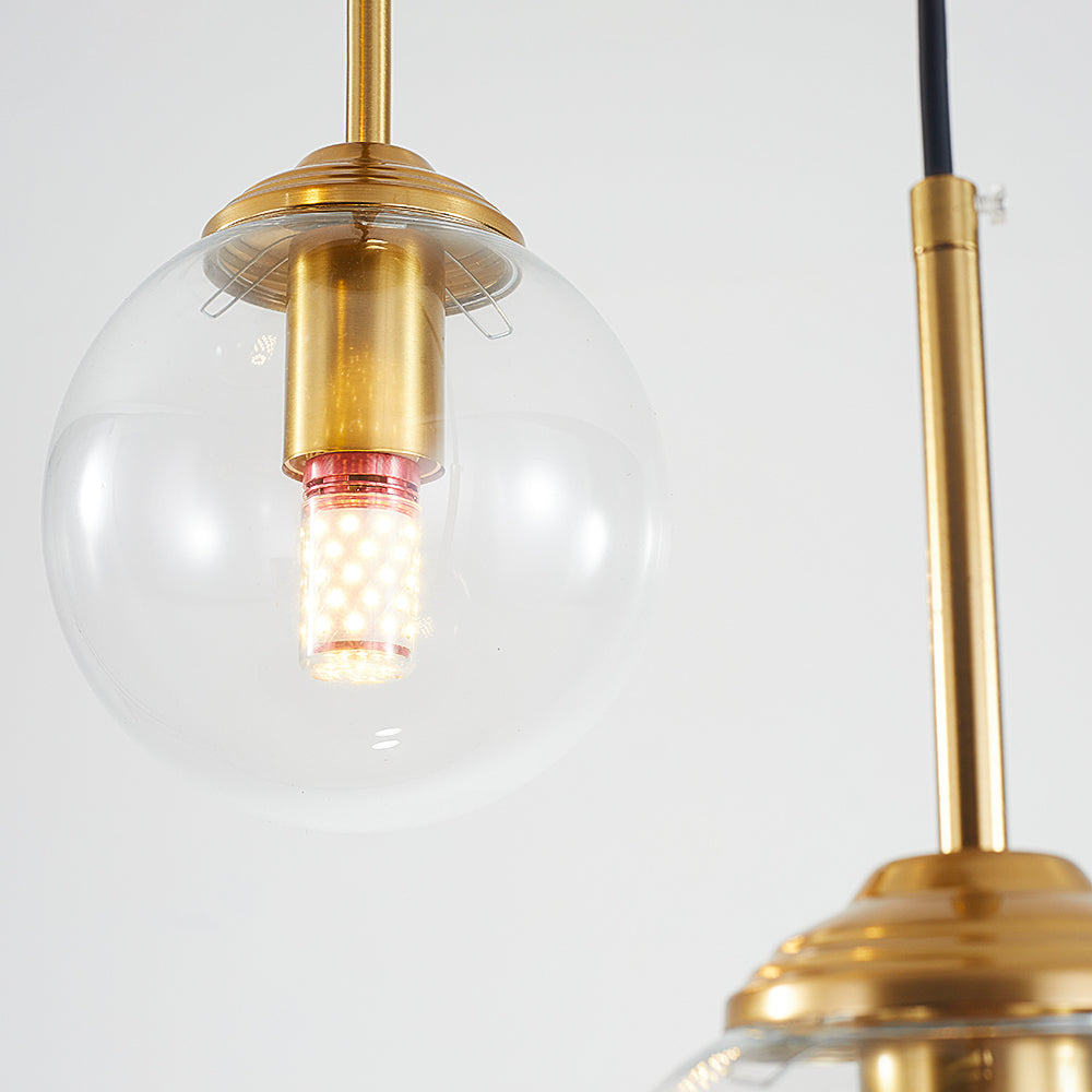 Narell Luminaires Suspension Verre Transparent Ambre