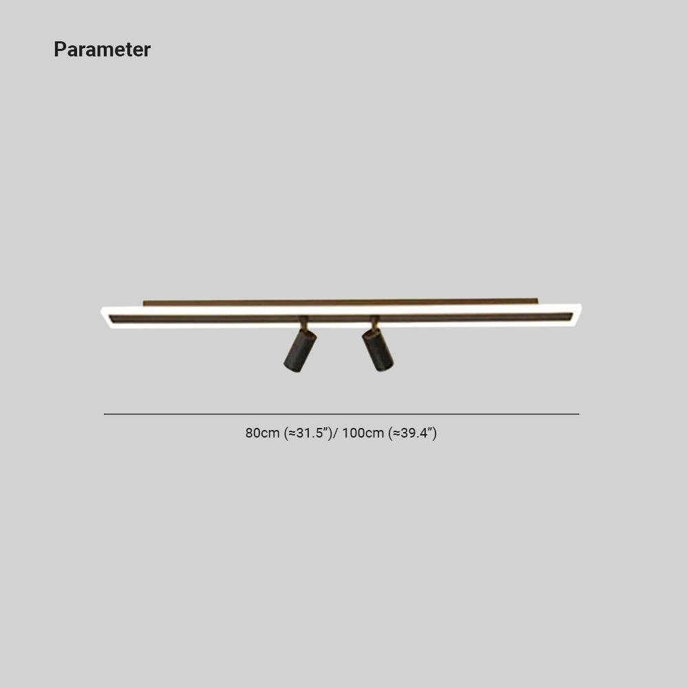 Aim Plafonnier Linéaire Minimaliste Métal/Acylique Noir Salle à Manger