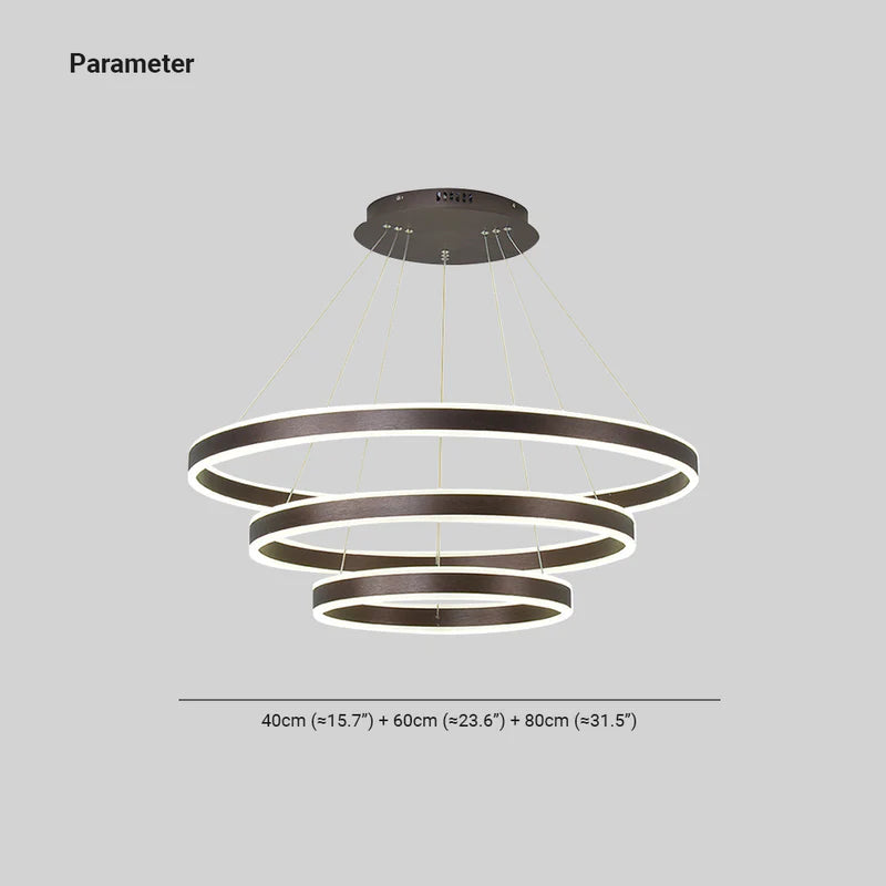 Arisha Led Suspension Cercle Minimaliste, Acrylic/Metal, Brun, Chambre - Neutralighting