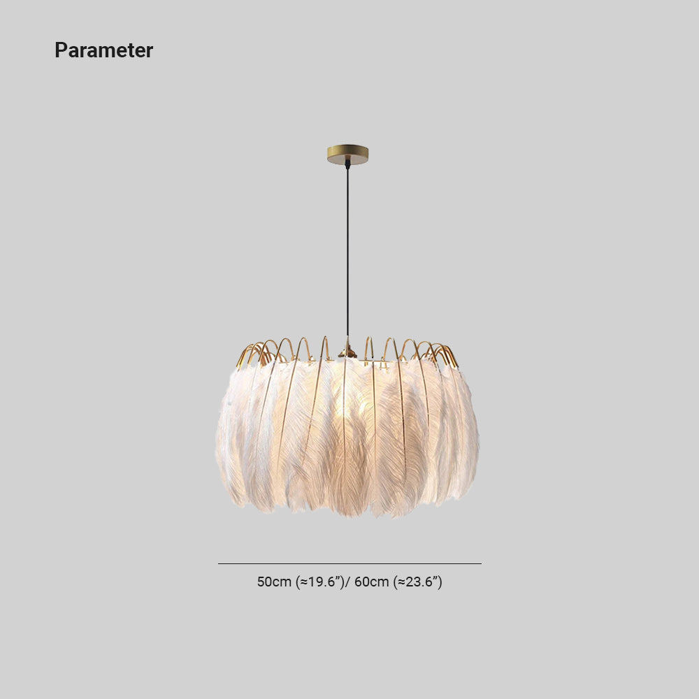 O'Moore Suspension Elegant Feather, Noir/Blanc, Chambre/Salon - Neutralighting