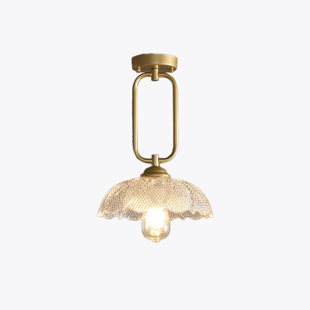 Arisha Plafonnier Fleur Moderne, Métal/Verre, Doré, Salon - Neutralighting