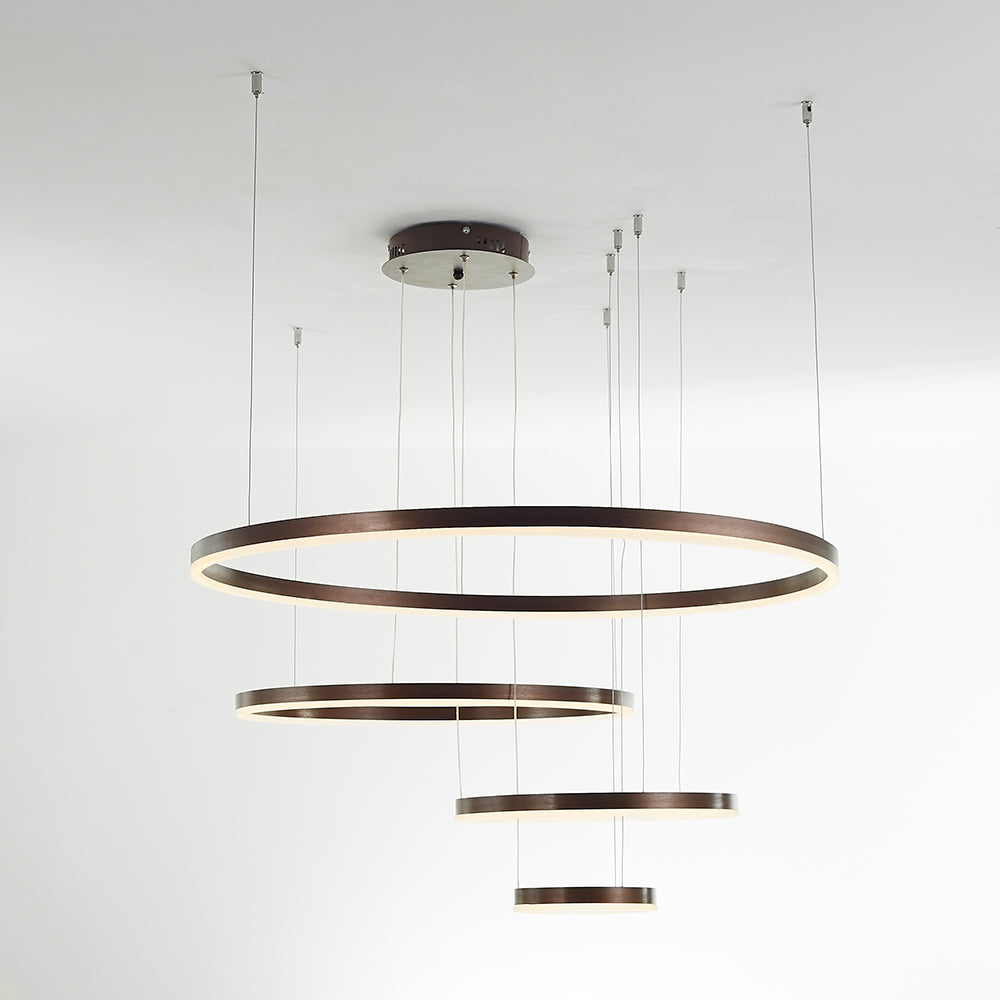Remi Suspension Anneau Moderne Métal Noir/Doré/Café Salon