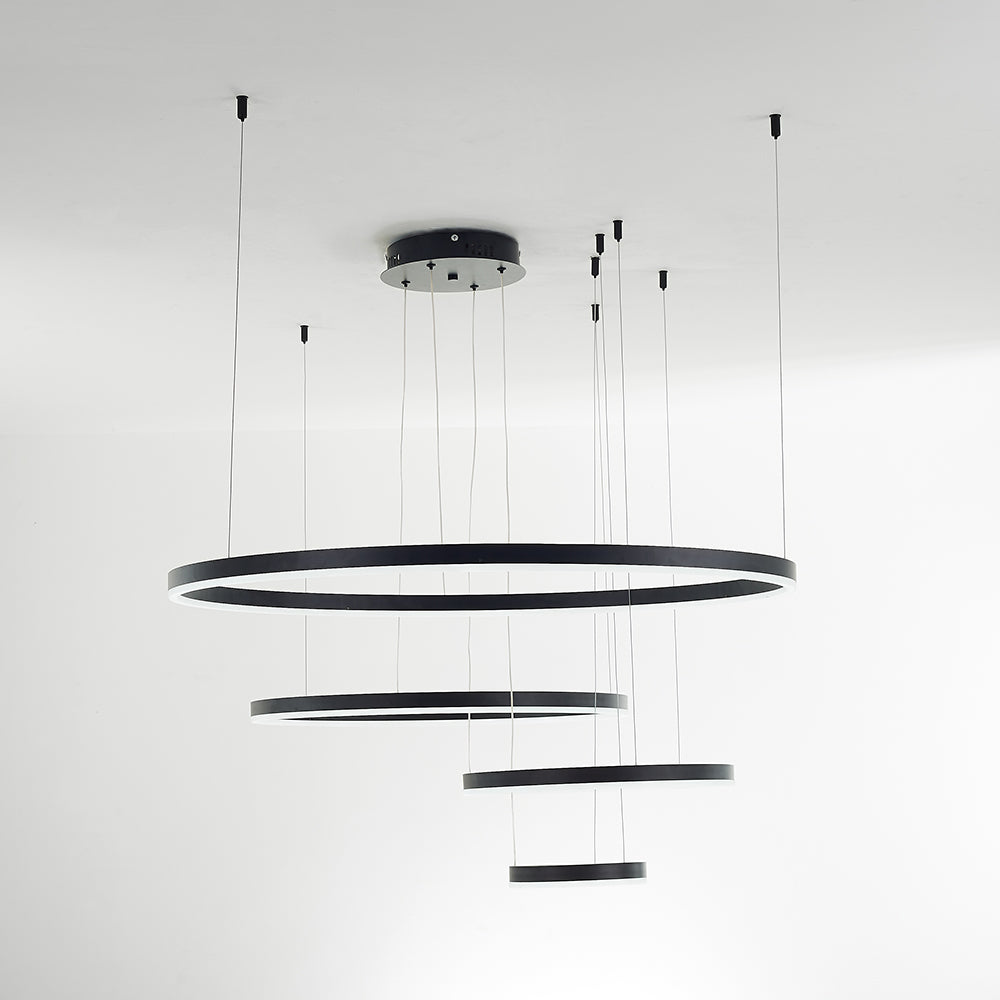 Remi Suspension Anneau Moderne Métal Noir/Doré/Café Salon