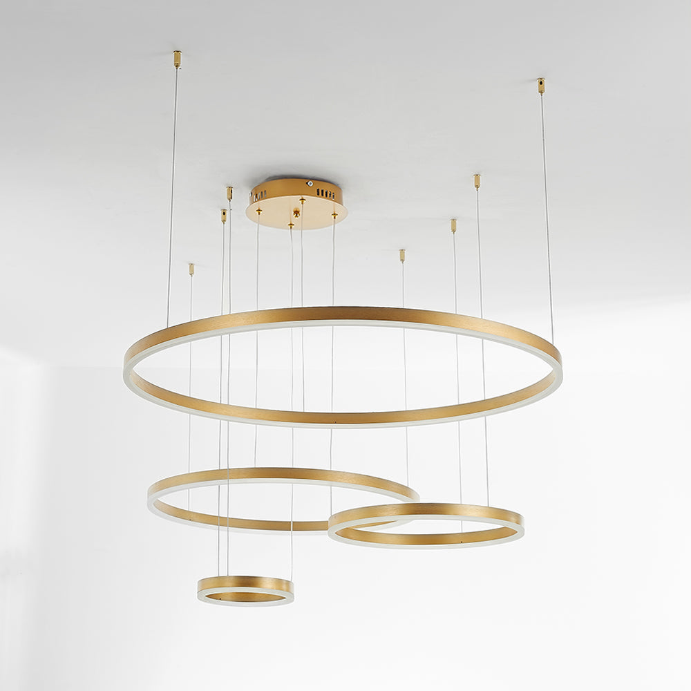 Remi Suspension Anneau Moderne Métal Noir/Doré/Café Salon