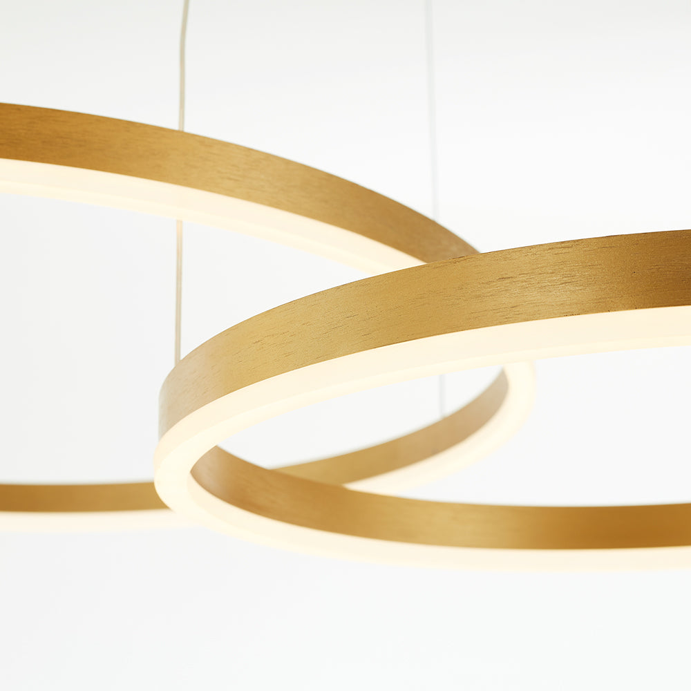 Remi Suspension Anneau Moderne Métal Noir/Doré/Café Salon
