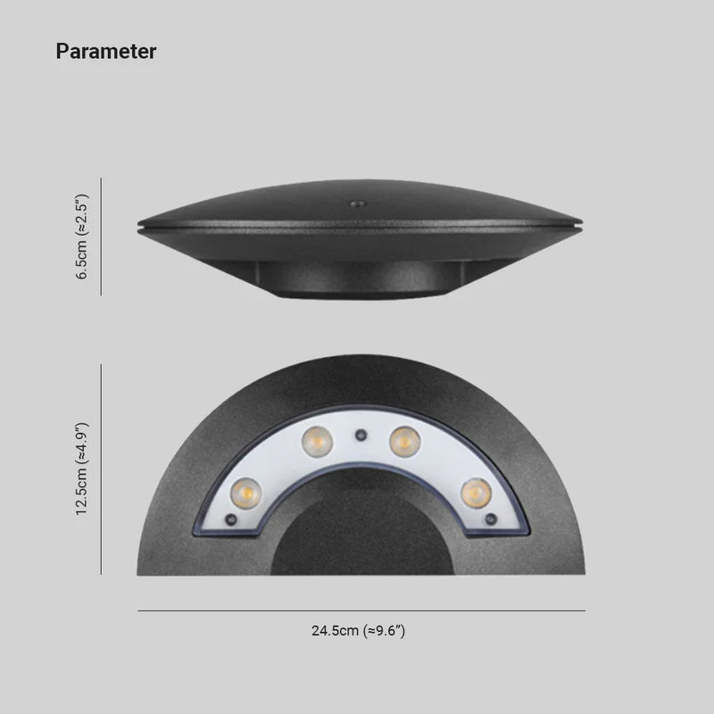 Ray Applique Murale Coquille Moderne Minimaliste, Métal, Noir, Jardin - Neutralighting