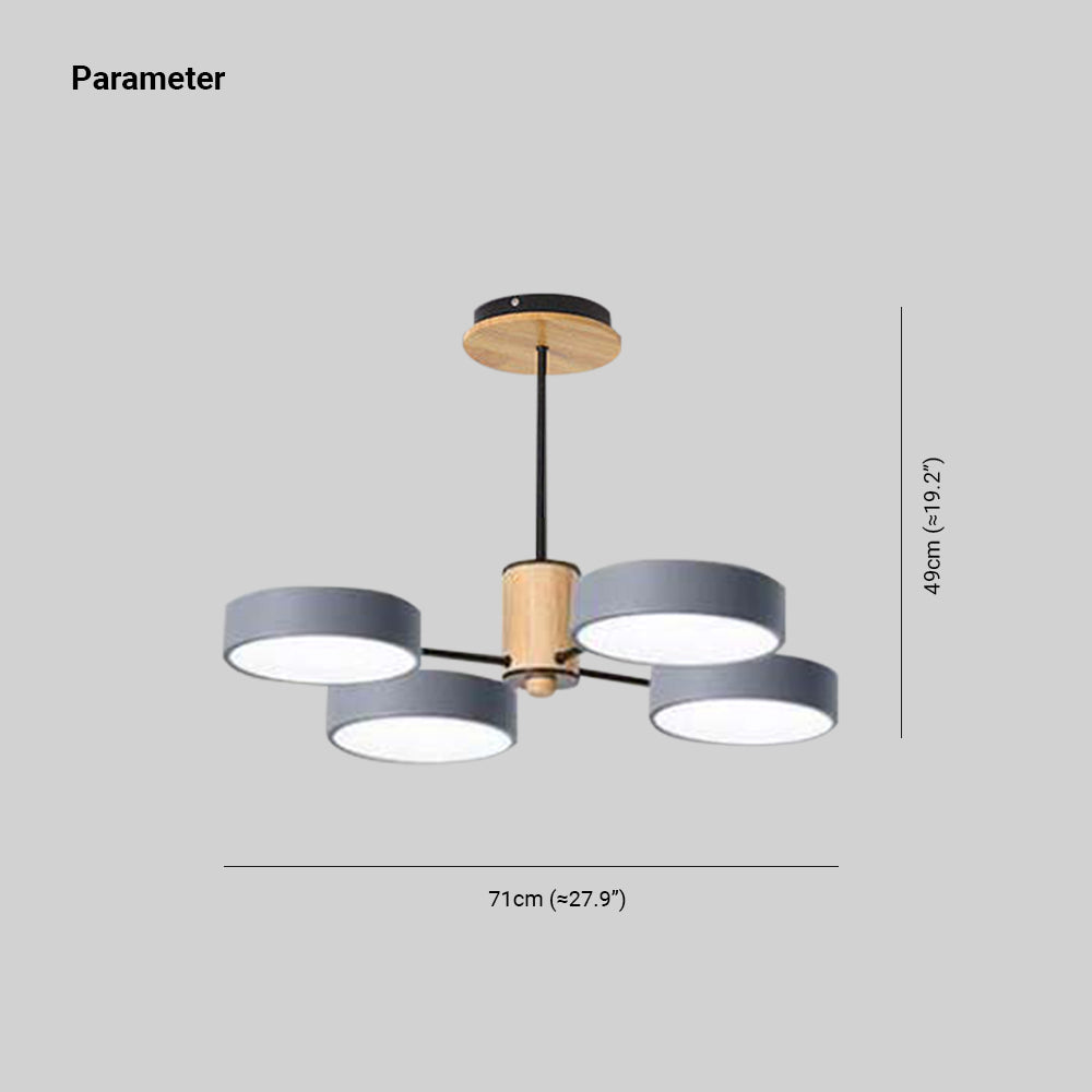 Arisha Plafonnier Cylindre Art Deco, Métal/Bois, Blanc/Vert/Gris, Salon - Neutralighting