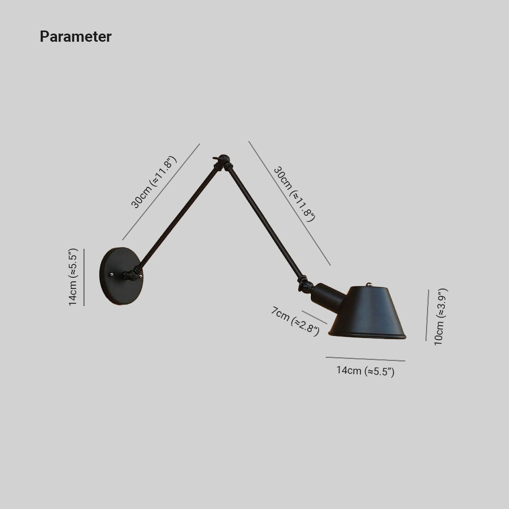 Epoch Applique Mural Pliable, Métal, Noir/Rouille, Bureau - Neutralighting
