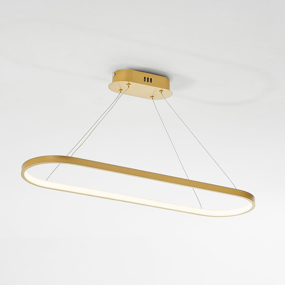 Arisha Suspension Ovale Moderne, Métal/Gel de Silice, Blanc/Noir/Or, Bar - Neutralighting