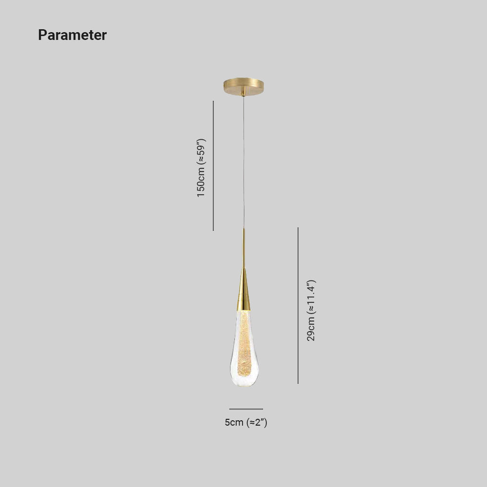 Oleia Suspension Goutte Design Doré Salon - Neutralighting