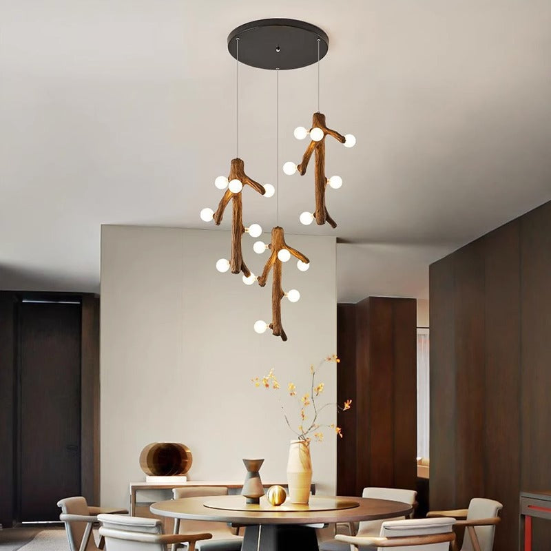 Epoch Nordique LED Lustre Bois Salon/Salle À Manger/Chambre À Coucher