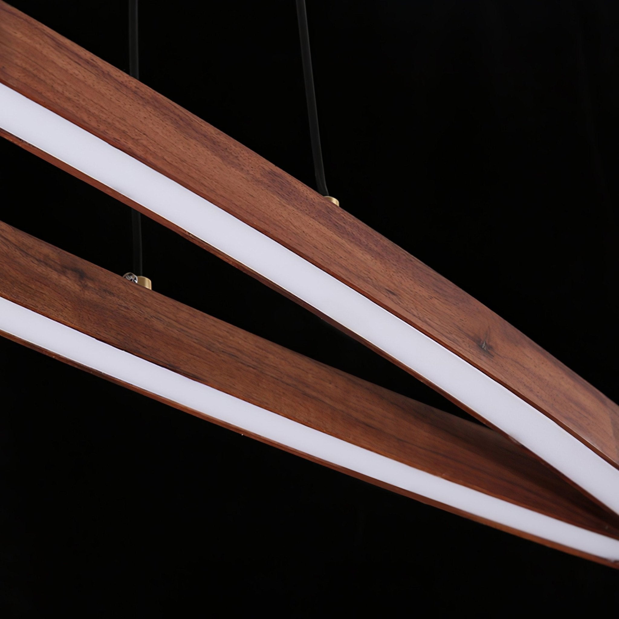 Walnut Arc Linear Pendant Lamp - Blowlighting
