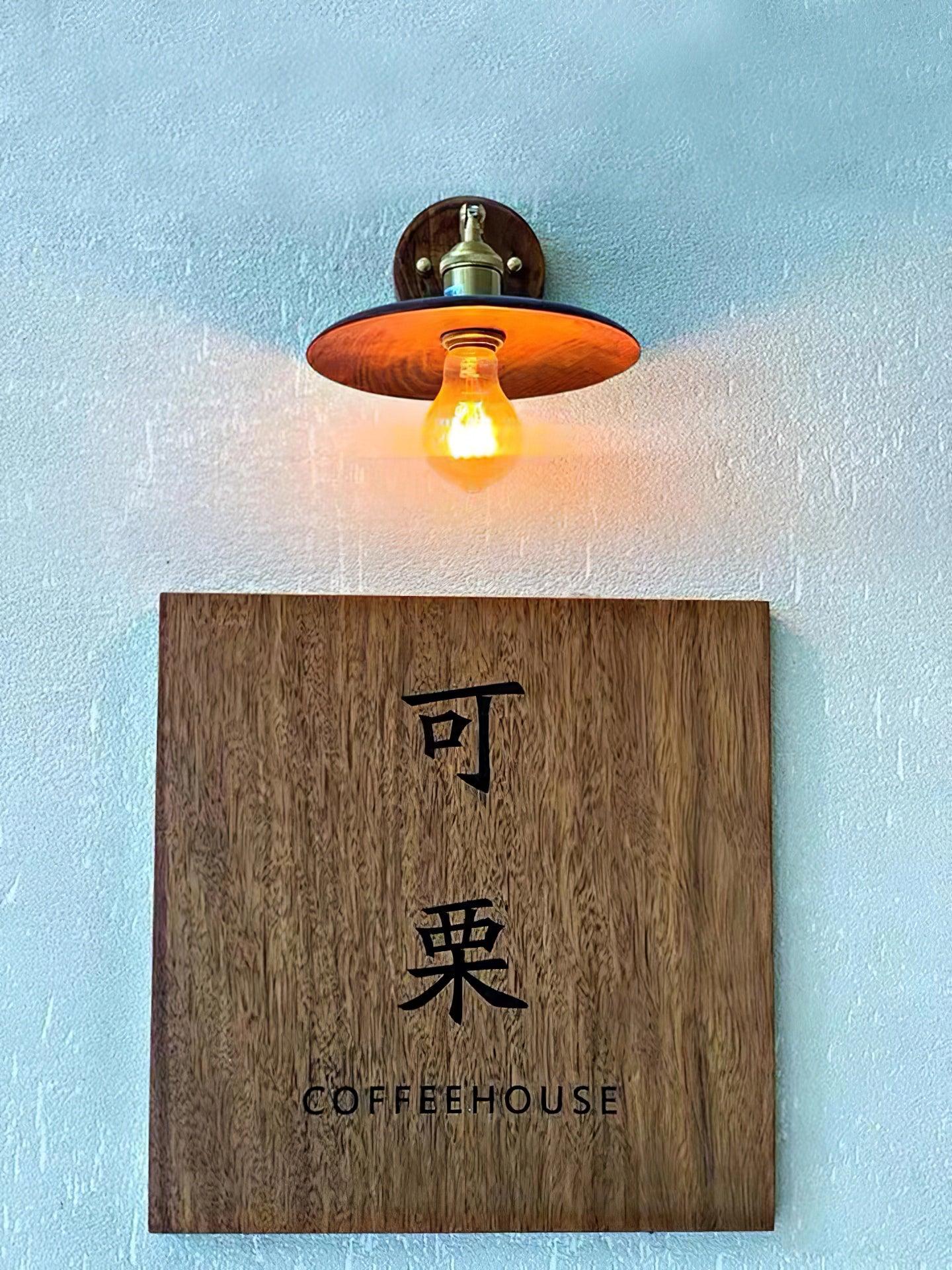 Walnut Flared Wall Light - Blowlighting