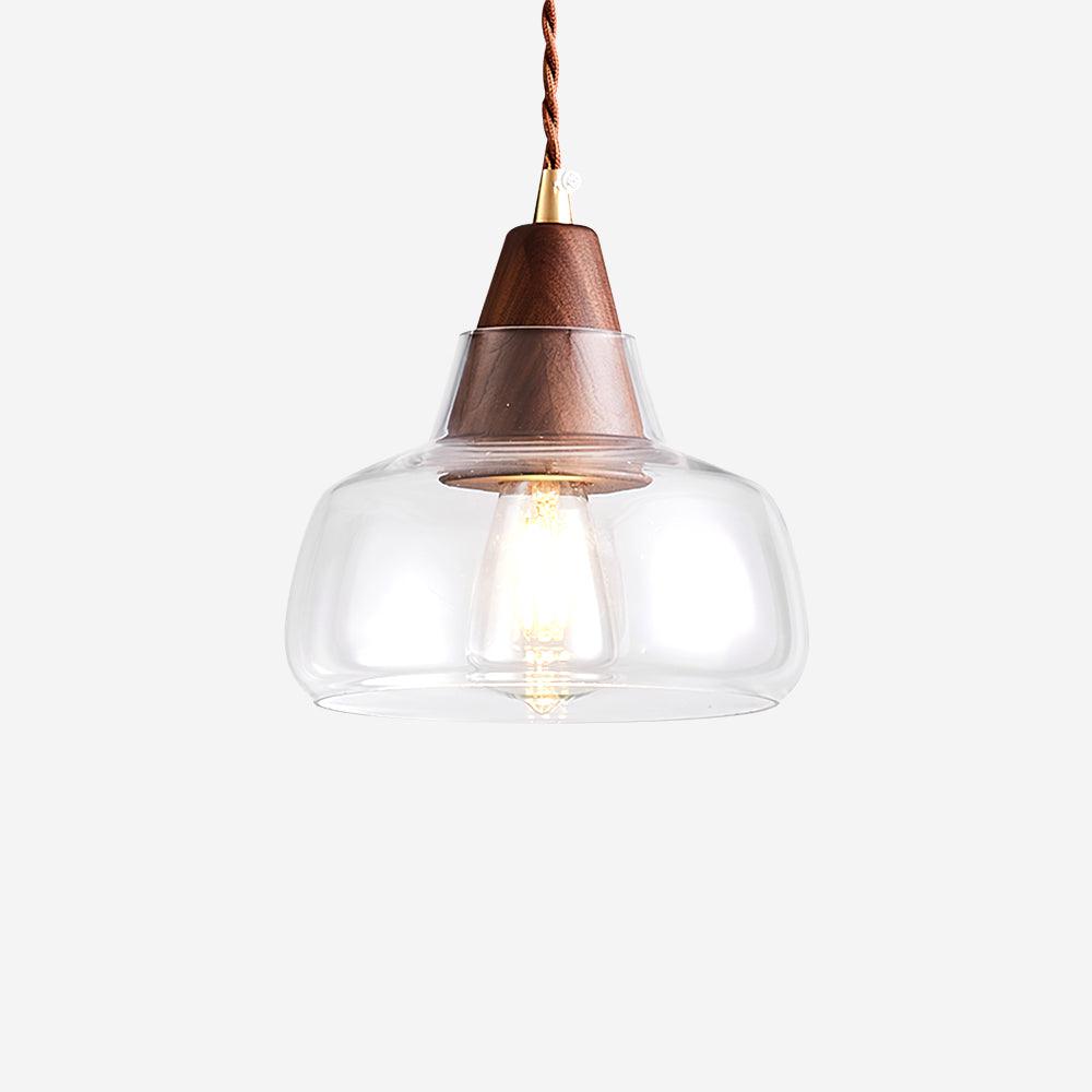 Noyer Lampe à Suspension en Verre - Neutralighting