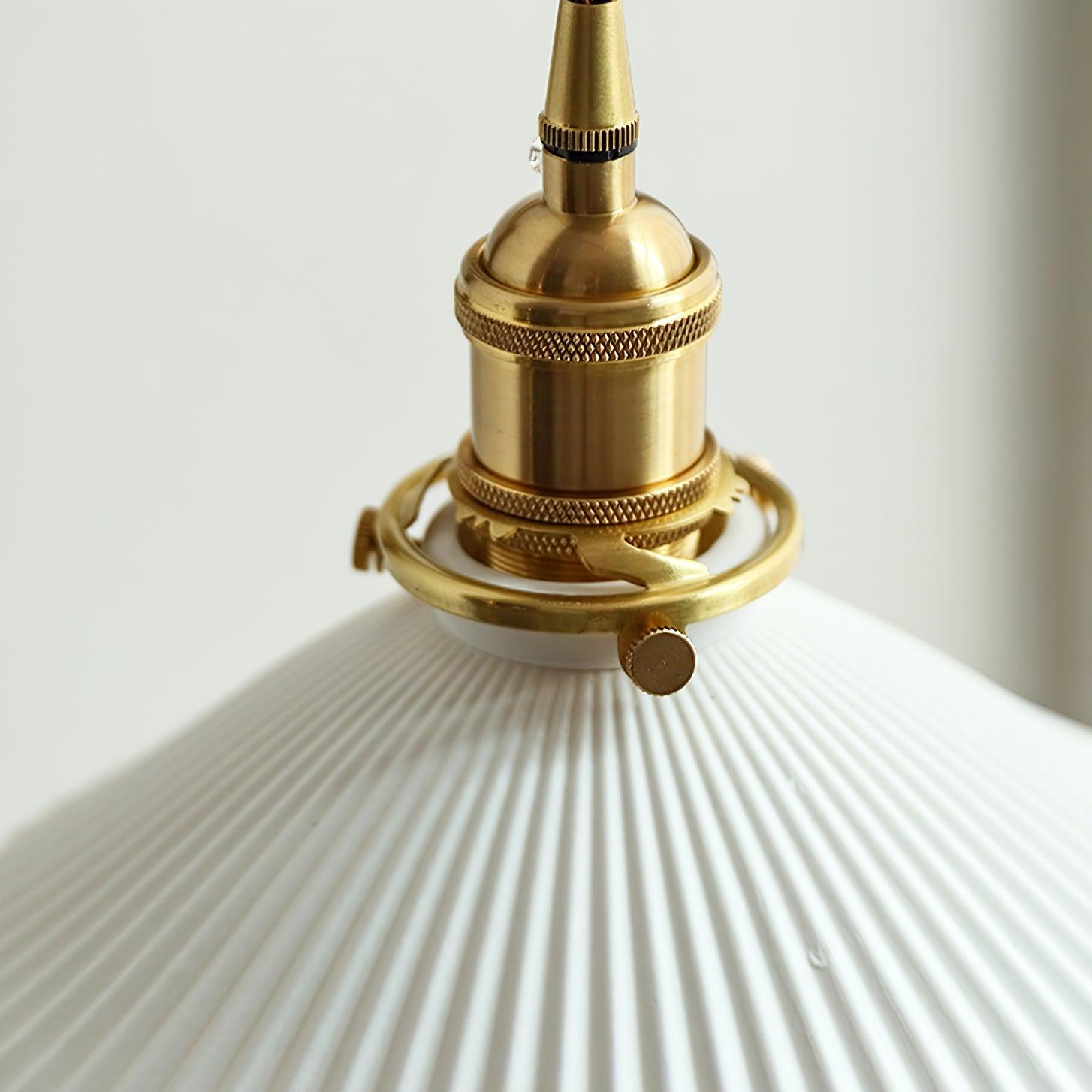 Orphaarae Nordic Art Swing Arm Walnut Ceramic Wall Lamp - Neutralighting