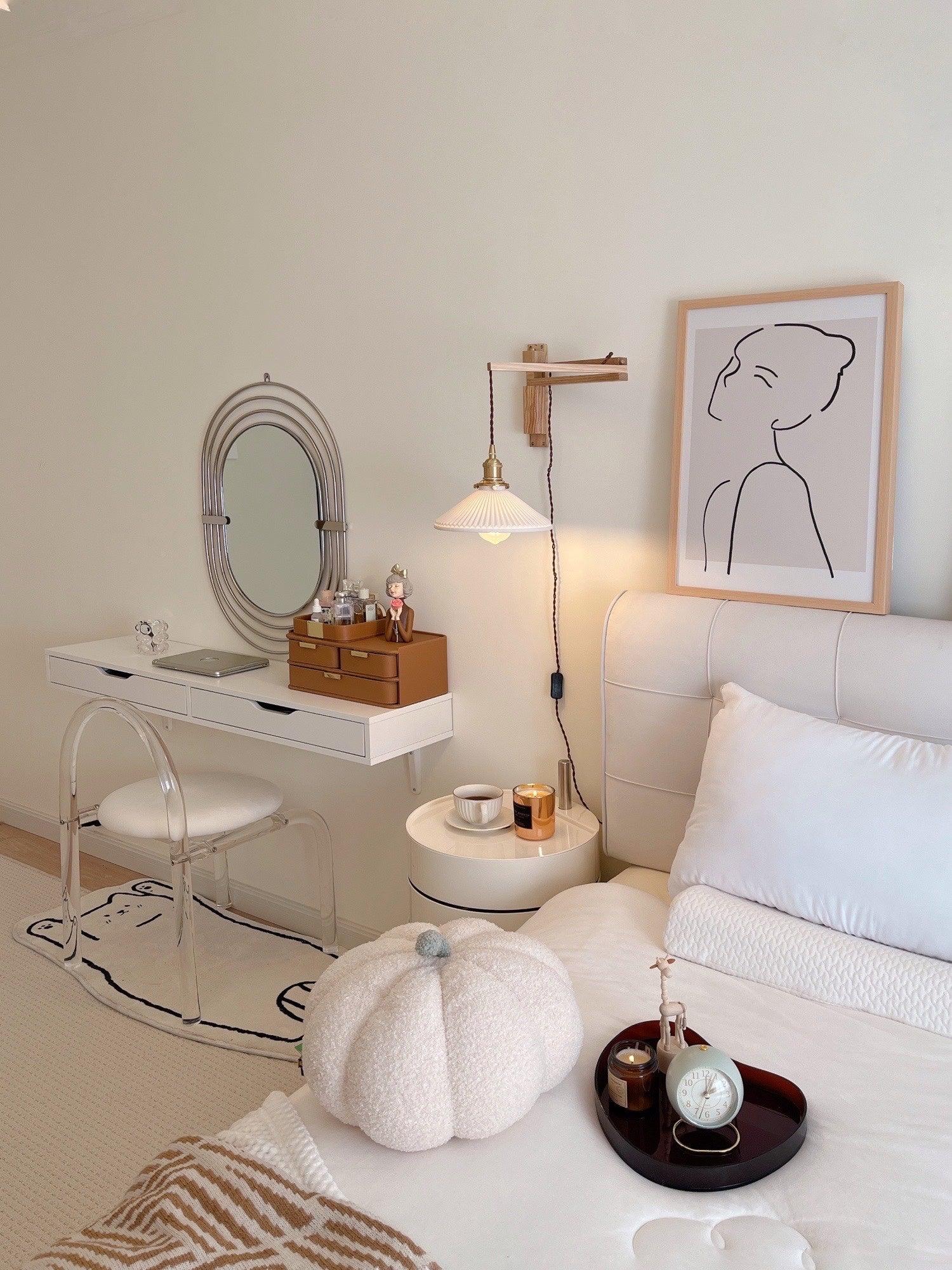 Lyphaia Nordic Art Telescopic Walnut Ceramic Wooden Wall Lamp - Neutralighting