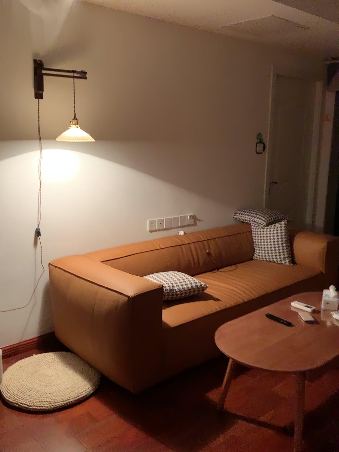 Lyphaia Nordic Art Telescopic Walnut Ceramic Wooden Wall Lamp - Neutralighting