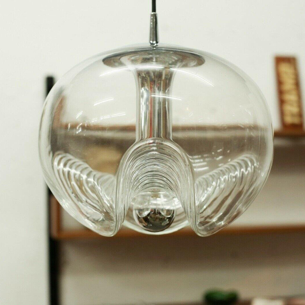 Valentina Suspension Moderne Transparent Onde Métal Verre Chambre à Coucher - Neutralighting