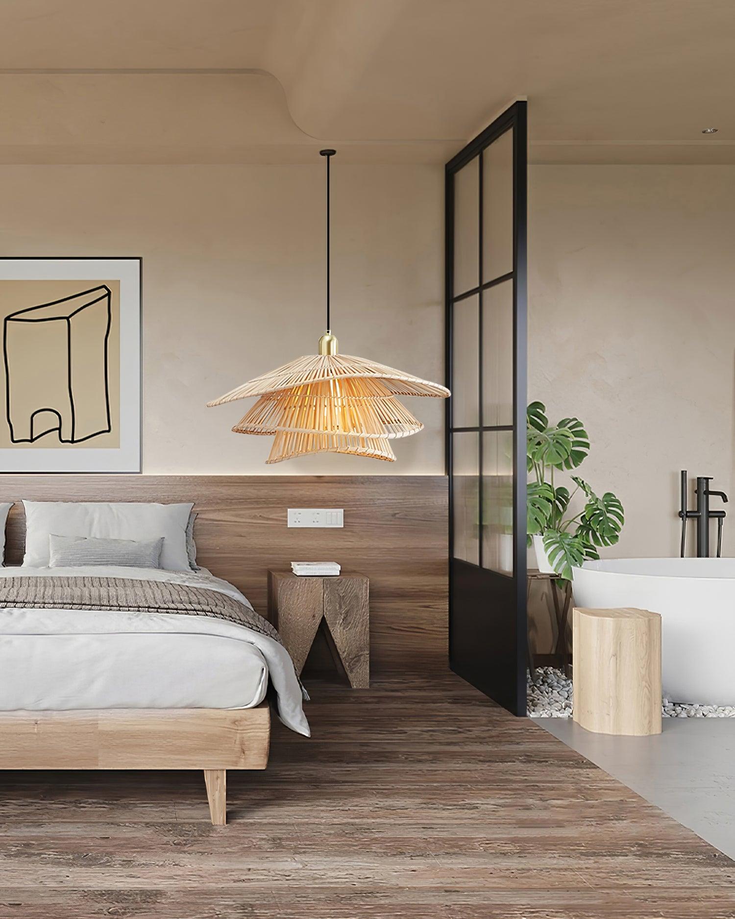 Weaver Pendant Lamp Woven Rattan Tiered - Letslighting