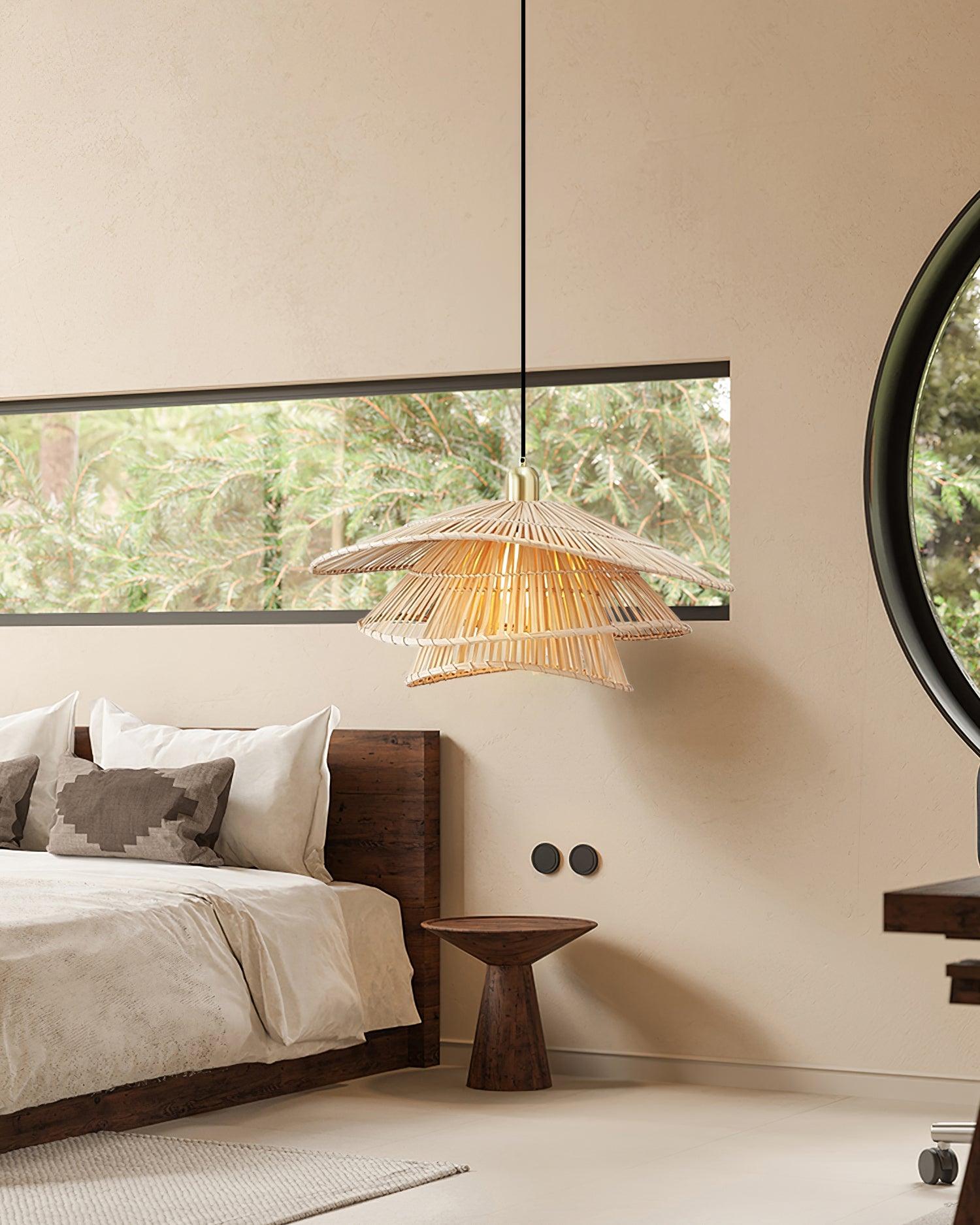 Weaver Pendant Lamp Woven Rattan Tiered - Letslighting